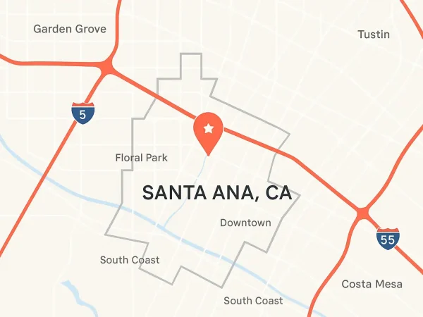 Map view of Santa Ana